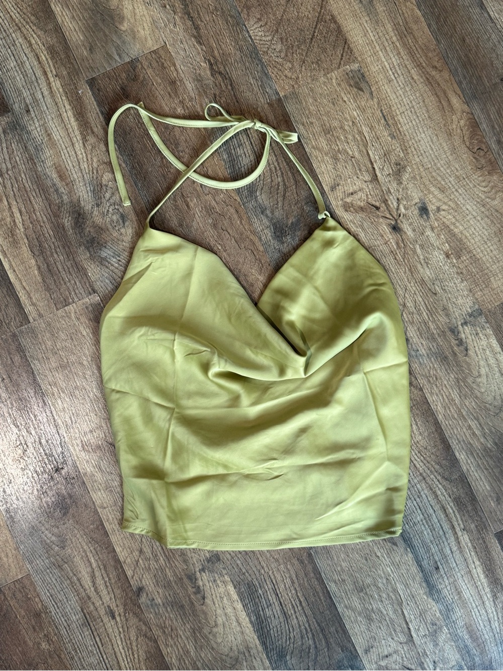 Urban Outfitters Lime Green Halter Cowl Neck Tank